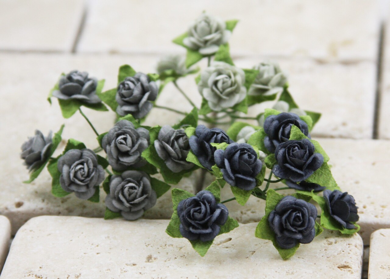 Prima Marketing Inc Mini Rose Mid Release Cement Gray - 24 Pcs 655350535568